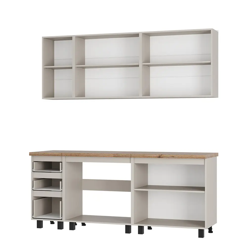 Фото 3 Кухня Честер Sv-мебель 00-00221029 200x217x60 см ЛДСП цвет кашемировый белый Фото 3 Кухня Честер Sv-мебель 00-00221029 200x217x60 см ЛДСП цвет кашемировый белый