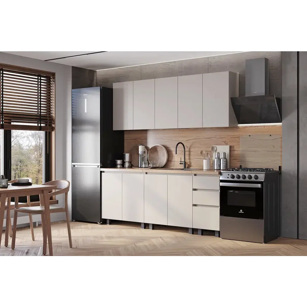 Фото Кухня Честер Sv-мебель 00-00221029 200x217x60 см ЛДСП цвет кашемировый белый Фото Кухня Честер Sv-мебель 00-00221029 200x217x60 см ЛДСП цвет кашемировый белый