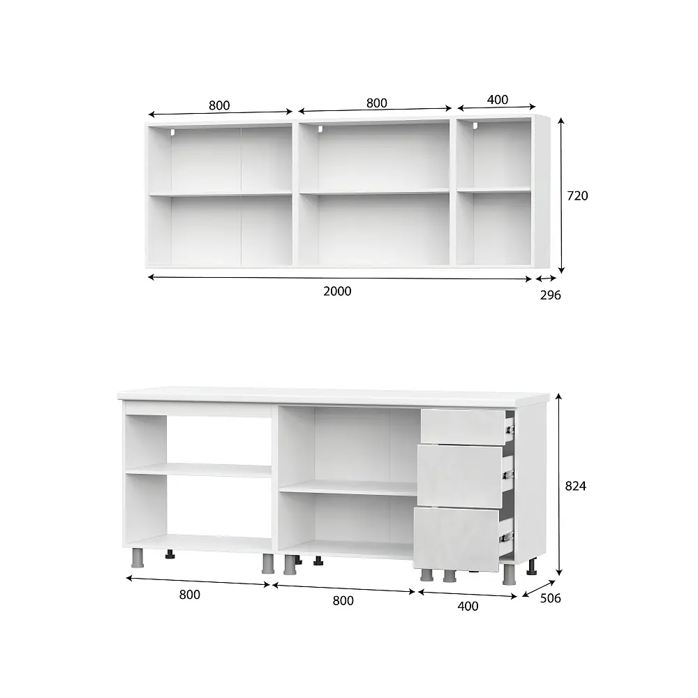 Фото 3 Кухня Модерн Sv-мебель 00-00162586 200x217x60 см ЛДСП цвет графит Фото 3 Кухня Модерн Sv-мебель 00-00162586 200x217x60 см ЛДСП цвет графит