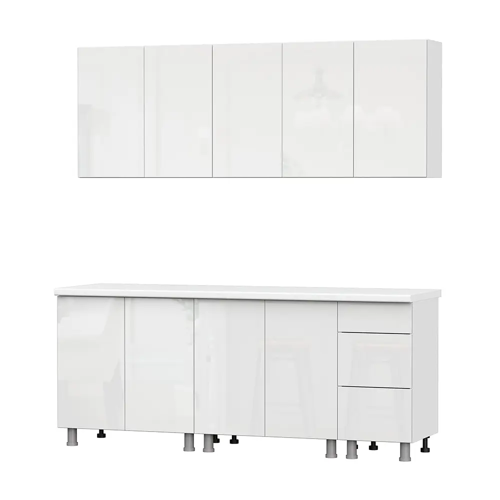 Фото 2 Кухня Модерн Sv-мебель 00-00162586 200x217x60 см ЛДСП цвет графит Фото 2 Кухня Модерн Sv-мебель 00-00162586 200x217x60 см ЛДСП цвет графит