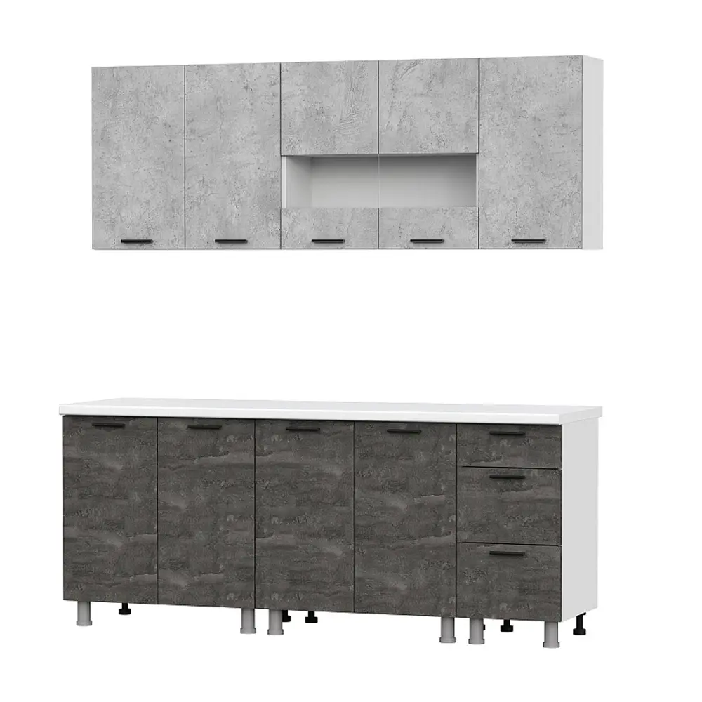 Фото Кухня Модус Sv-мебель 00-00221020 200x217x60 см ЛДСП цвет графит Фото Кухня Модус Sv-мебель 00-00221020 200x217x60 см ЛДСП цвет графит