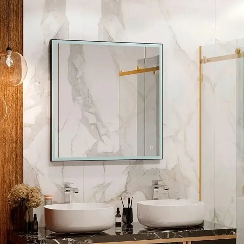 Фото 5 Зеркало для ванной Apeggo Jazmin Led GG90258BL 80x80 с подсветкой реверсивное крепление, черный Фото 5 Зеркало для ванной Apeggo Jazmin Led GG90258BL 80x80 с подсветкой реверсивное крепление, черный