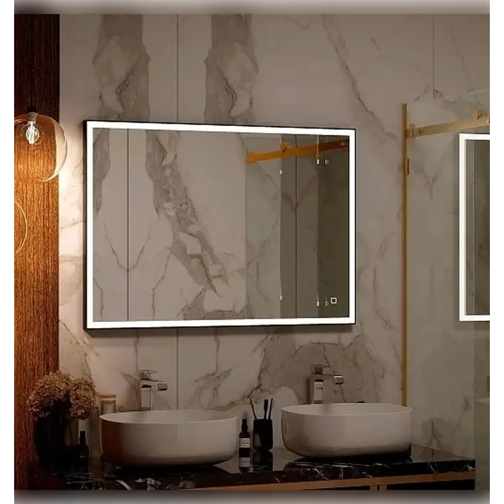 Фото 4 Зеркало для ванной Apeggo Jazmin GG90256BL с подсветкой 100x80см Фото 4 Зеркало для ванной Apeggo Jazmin GG90256BL с подсветкой 100x80см