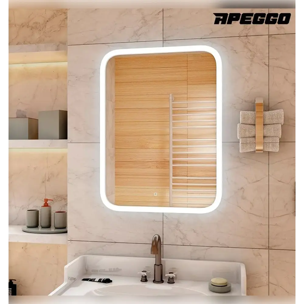 Фото Зеркало для ванной Apeggo Delfina Led GG90150 70x90 с подогревом Фото Зеркало для ванной Apeggo Delfina Led GG90150 70x90 с подогревом