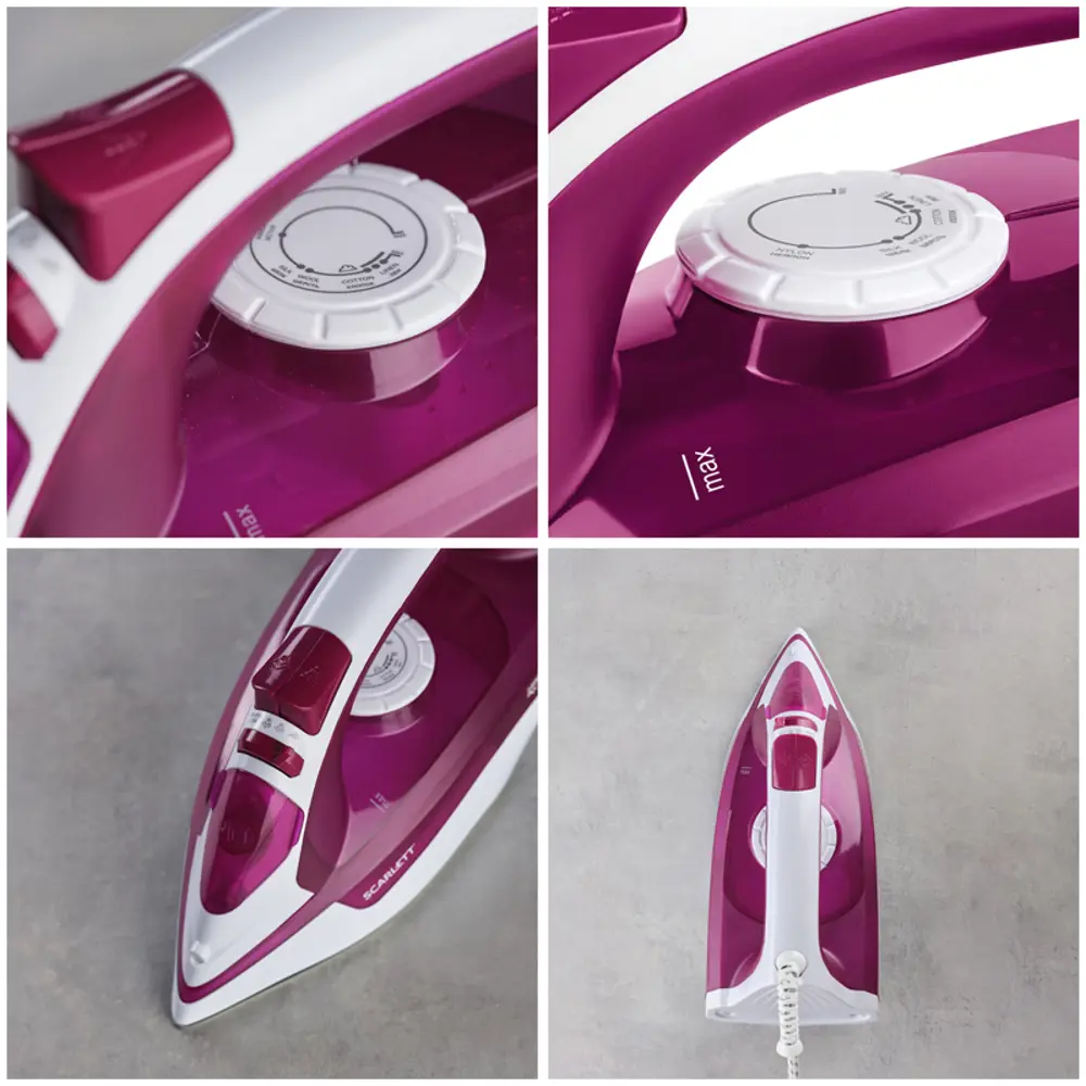 Фото 4 Паровой утюг Scarlett SC-SI30K25 0.25 л 2200 Вт цвет розовый Фото 4 Паровой утюг Scarlett SC-SI30K25 0.25 л 2200 Вт цвет розовый
