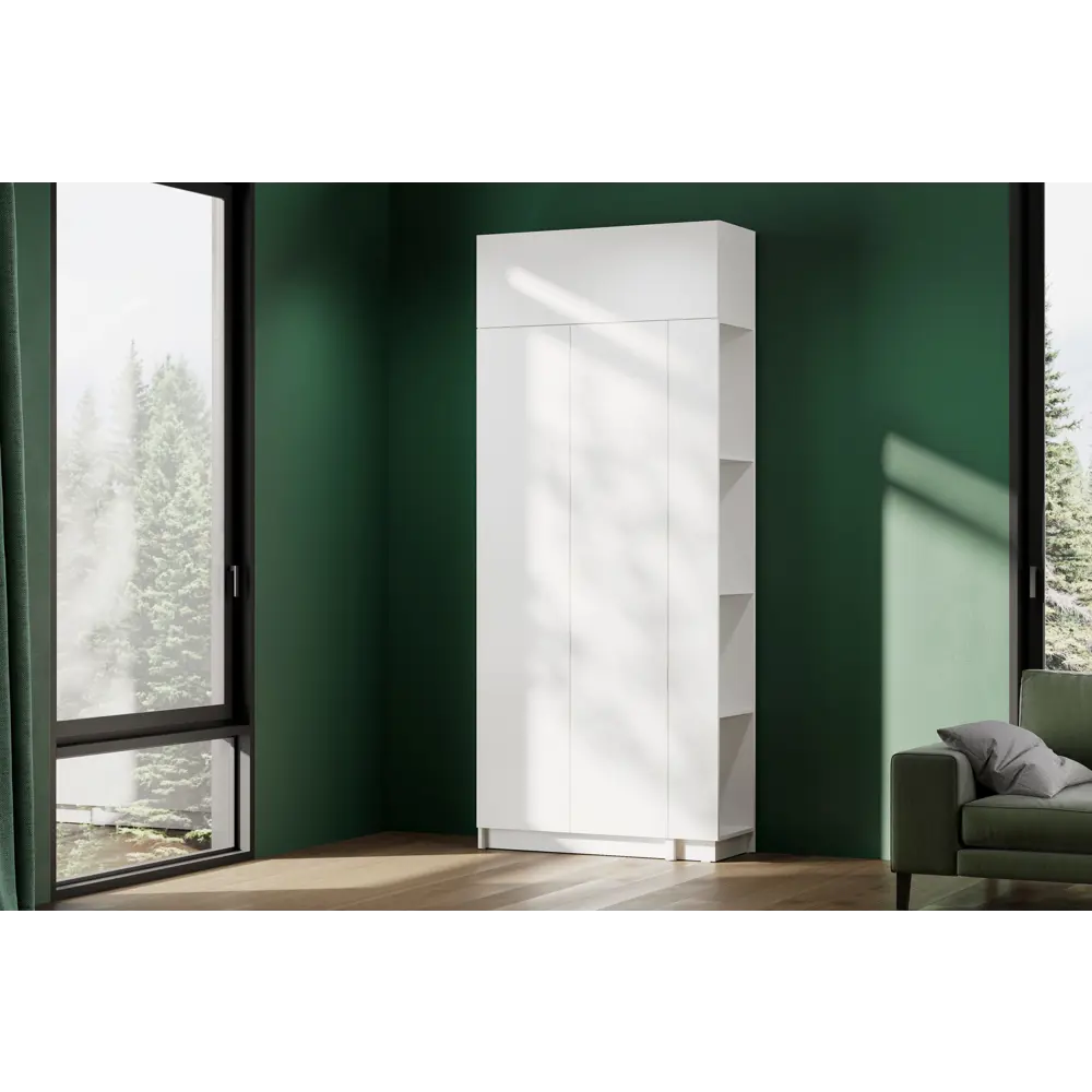 Фото Шкаф распашной Арника Бали с 3 дверями 100.1x236x38 см ЛДСП цвет белый Фото Шкаф распашной Арника Бали с 3 дверями 100.1x236x38 см ЛДСП цвет белый