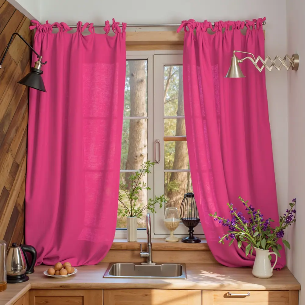 Фото Штора Этель 10815374 на шторной ленте 180x145 см цвет розовый Фото Штора Этель 10815374 на шторной ленте 180x145 см цвет розовый