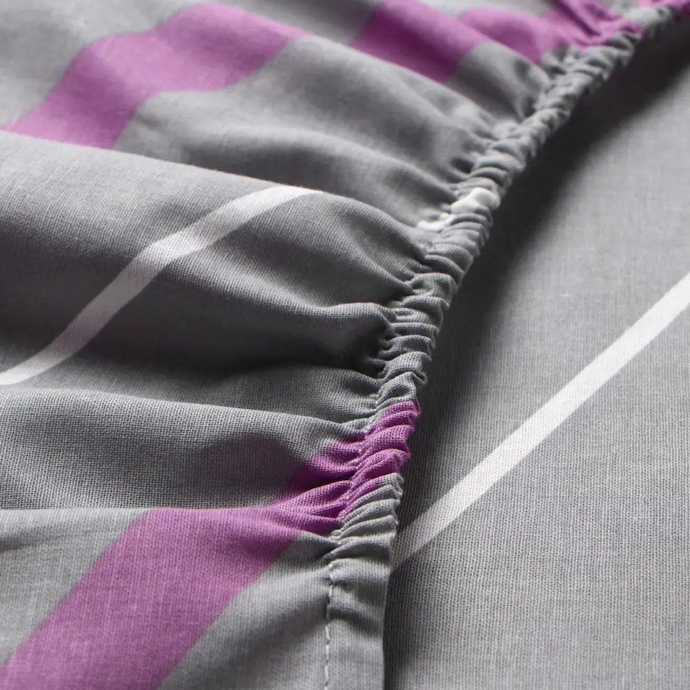 Фото 3 Простыня Этель Сиренево-серые зигзаги 160x235 см хлопок на резинке цвет бежевый Фото 3 Простыня Этель Сиренево-серые зигзаги 160x235 см хлопок на резинке цвет бежевый