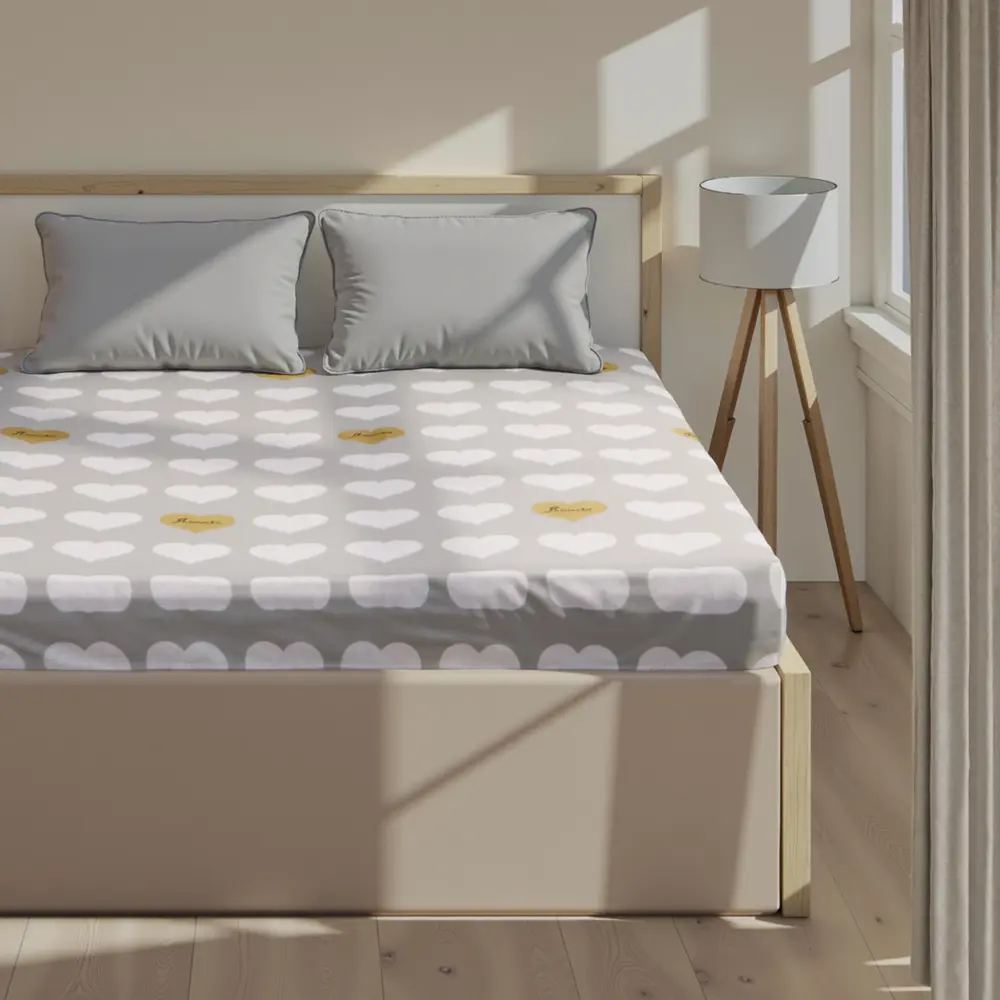 Фото Простыня Этель Heart 200x220 см хлопок на резинке цвет разноцветный