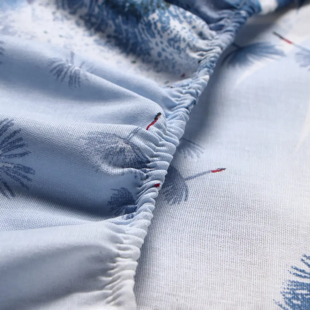 Фото 4 Простыня Этель Одуванчики 10801809 180x214 см хлопок на резинке цвет синий