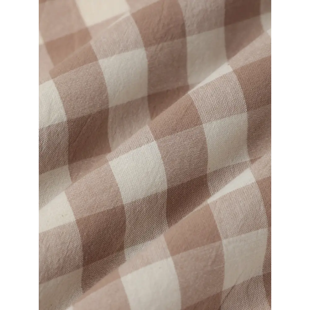 Фото 6 Простыня Этель Beige cage 10886799 200x220 см хлопок без резинки цвет коричневый