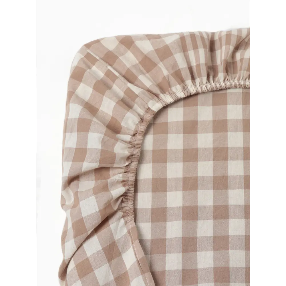 Фото 5 Простыня Этель Beige cage 180x214 см хлопок без резинки цвет коричневый Фото 5 Простыня Этель Beige cage 180x214 см хлопок без резинки цвет коричневый