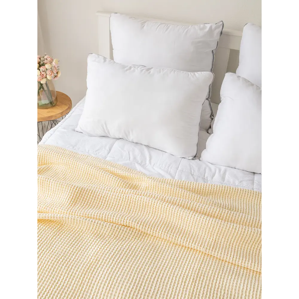 Фото 3 Покрывало Denastia Вафельное U000507 200x220 см хлопок цвет бежевый Фото 3 Покрывало Denastia Вафельное U000507 200x220 см хлопок цвет бежевый