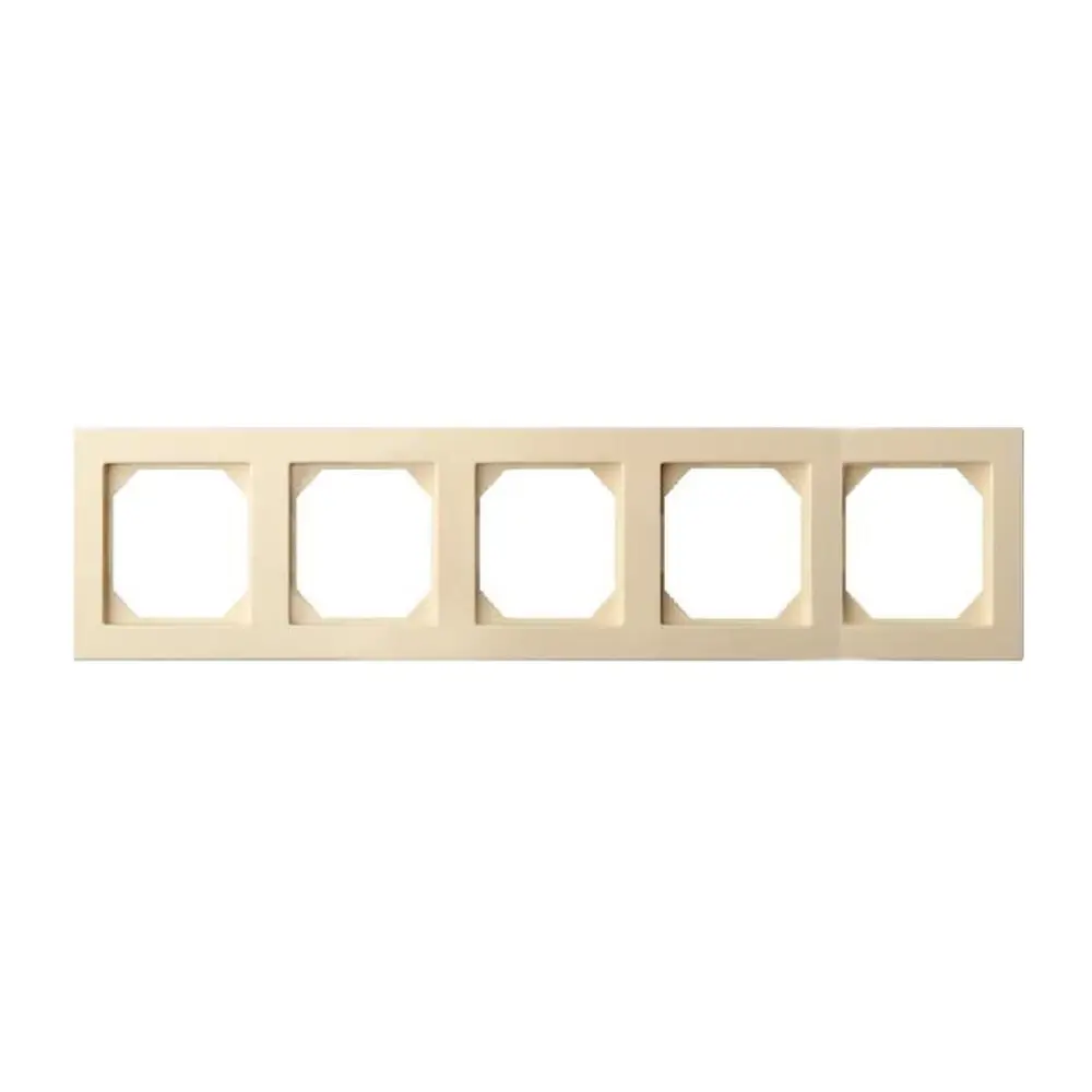 Фото Рамка для розеток и выключателей Liregus Epsilon 28-092 5 постов цвет бежевый Фото Рамка для розеток и выключателей Liregus Epsilon 28-092 5 постов цвет бежевый