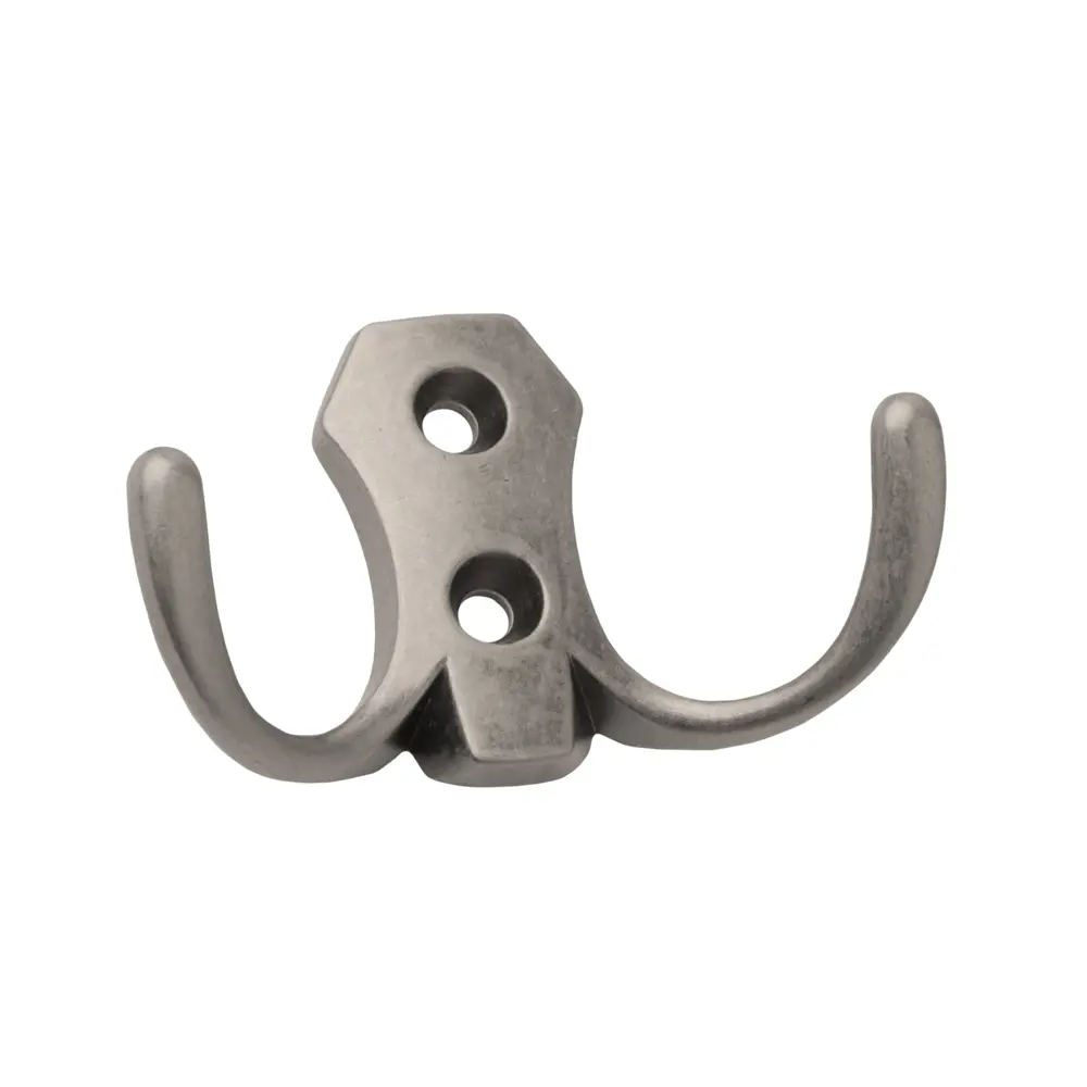 Фото Крючок мебельный двухрожковый Kerron черненый старинный цинк KR-0020-BAZ 3 шт. Фото Крючок мебельный двухрожковый Kerron черненый старинный цинк KR-0020-BAZ 3 шт.