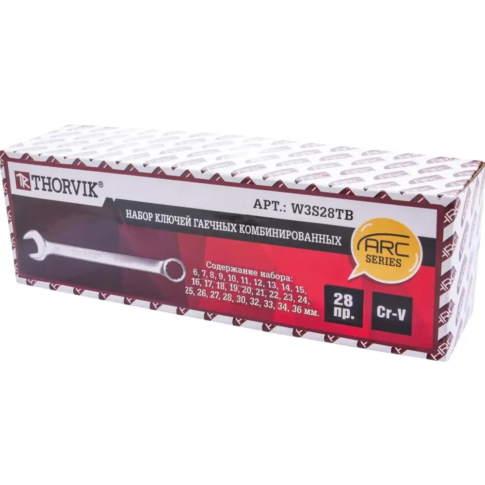 Фото 2 Набор ключей комбинированных Thorvik W3S28TB 6-36 мм, 28 шт Фото 2 Набор ключей комбинированных Thorvik W3S28TB 6-36 мм, 28 шт