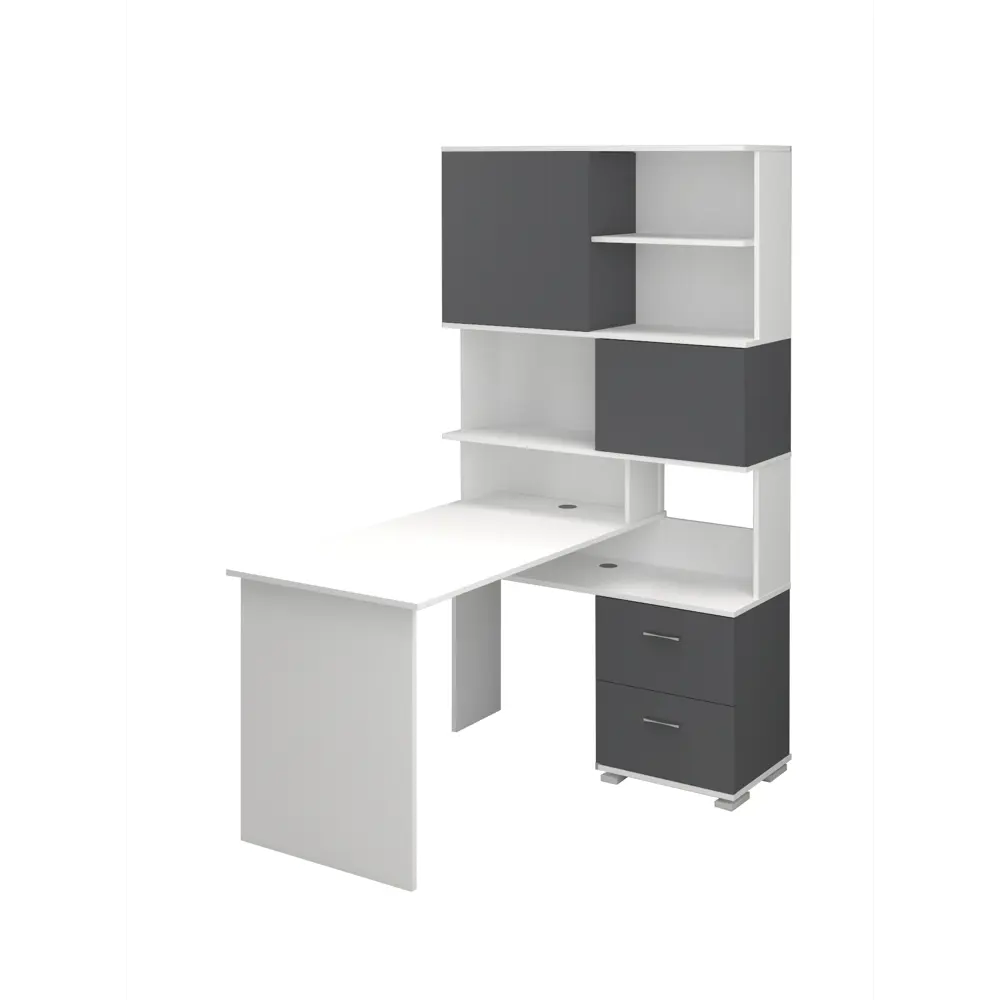 Фото 4 Стол компьютерный Мэрдэс СМД-105 БЕГ 105x1895x135 см ЛДСП цвет белый/графит