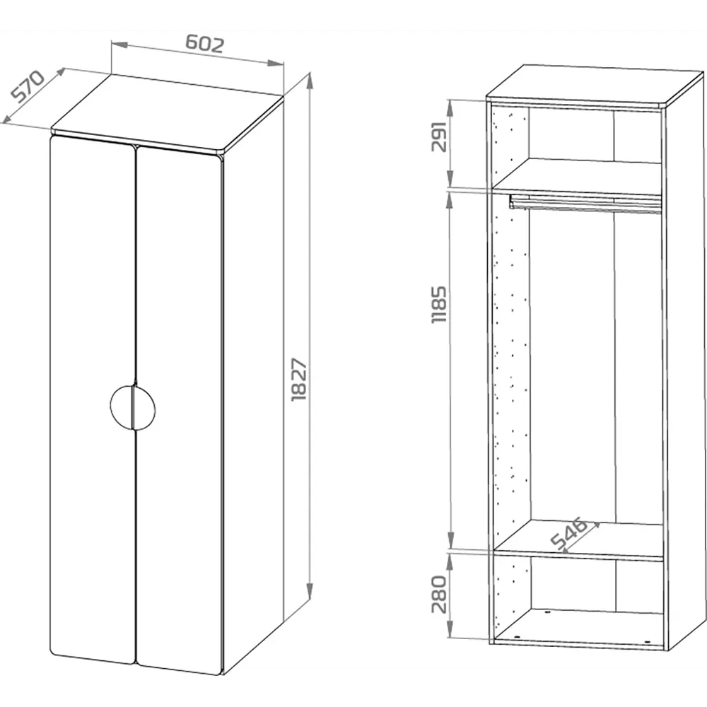 Фото 10 Шкаф распашной Гуд лакк Пикси с 2 дверями и полкой 61x183x57 см ДСП цвет мечтательный пион Фото 10 Шкаф распашной Гуд лакк Пикси с 2 дверями и полкой 61x183x57 см ДСП цвет мечтательный пион