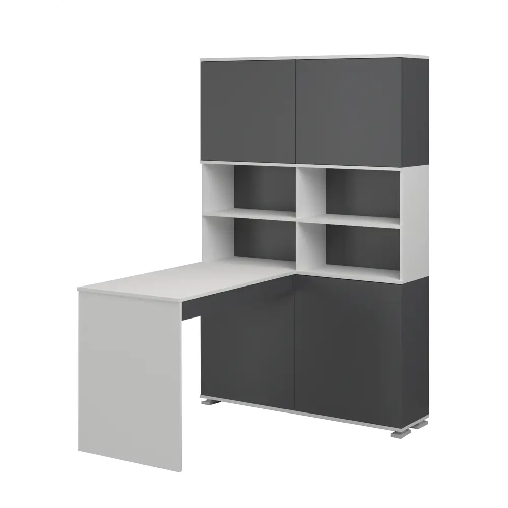 Фото 2 Стол компьютерный Мэрдэс СМД-120 БЕГ 1218x1895x1329 см ЛДСП цвет белый/графит Фото 2 Стол компьютерный Мэрдэс СМД-120 БЕГ 1218x1895x1329 см ЛДСП цвет белый/графит