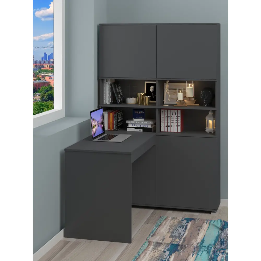 Фото 3 Стол компьютерный Мэрдэс СМД-120 1218x1895x1329 см ЛДСП цвет графит Фото 3 Стол компьютерный Мэрдэс СМД-120 1218x1895x1329 см ЛДСП цвет графит