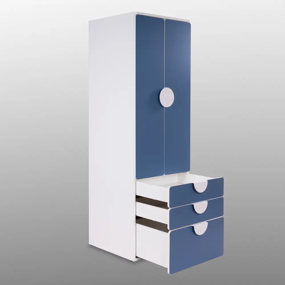 Фото 7 Шкаф распашной Гуд лакк Пикси с 2 дверями 3 ящиками и полкой 61x183x57 см ДСП цвет озорной василек Фото 7 Шкаф распашной Гуд лакк Пикси с 2 дверями 3 ящиками и полкой 61x183x57 см ДСП цвет озорной василек