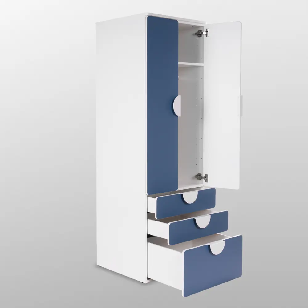 Фото 8 Шкаф распашной Гуд лакк Пикси с 2 дверями 3 ящиками и полкой 61x183x57 см ДСП цвет озорной василек Фото 8 Шкаф распашной Гуд лакк Пикси с 2 дверями 3 ящиками и полкой 61x183x57 см ДСП цвет озорной василек