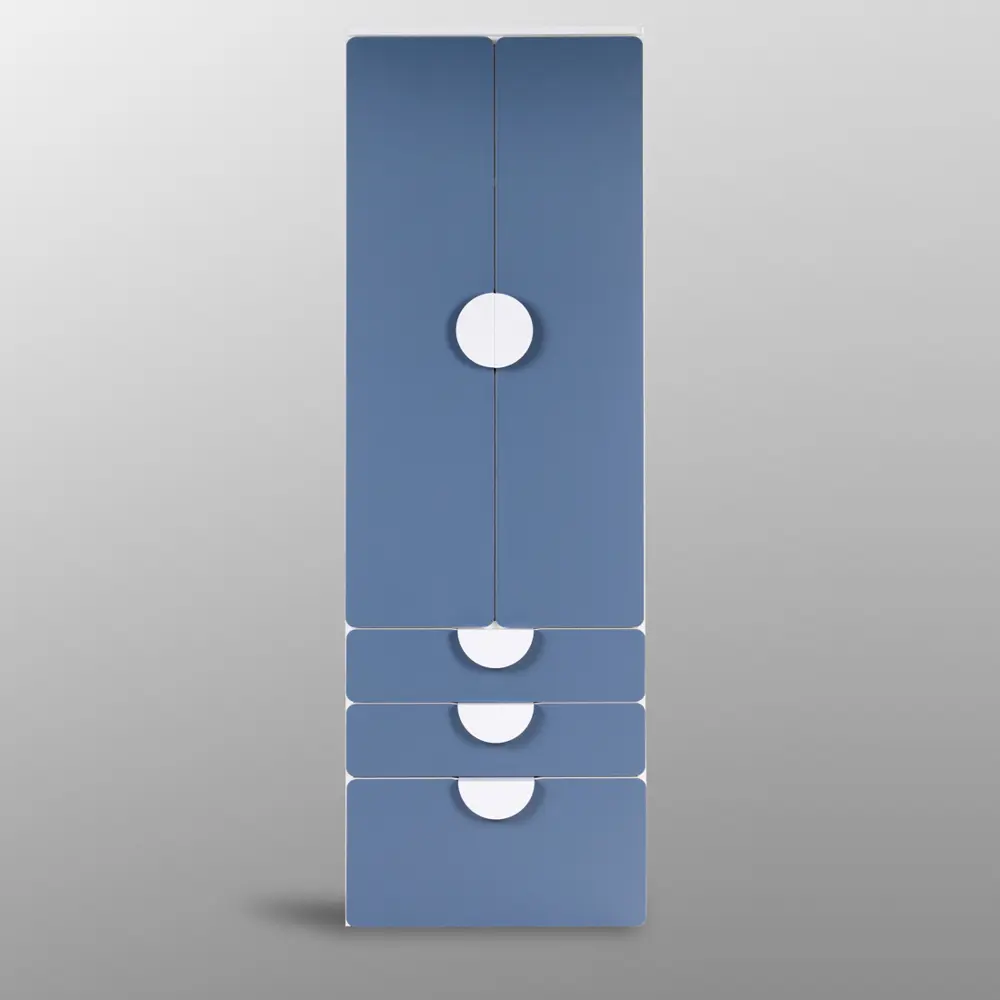 Фото 5 Шкаф распашной Гуд лакк Пикси с 2 дверями 3 ящиками и полкой 61x183x57 см ДСП цвет озорной василек Фото 5 Шкаф распашной Гуд лакк Пикси с 2 дверями 3 ящиками и полкой 61x183x57 см ДСП цвет озорной василек