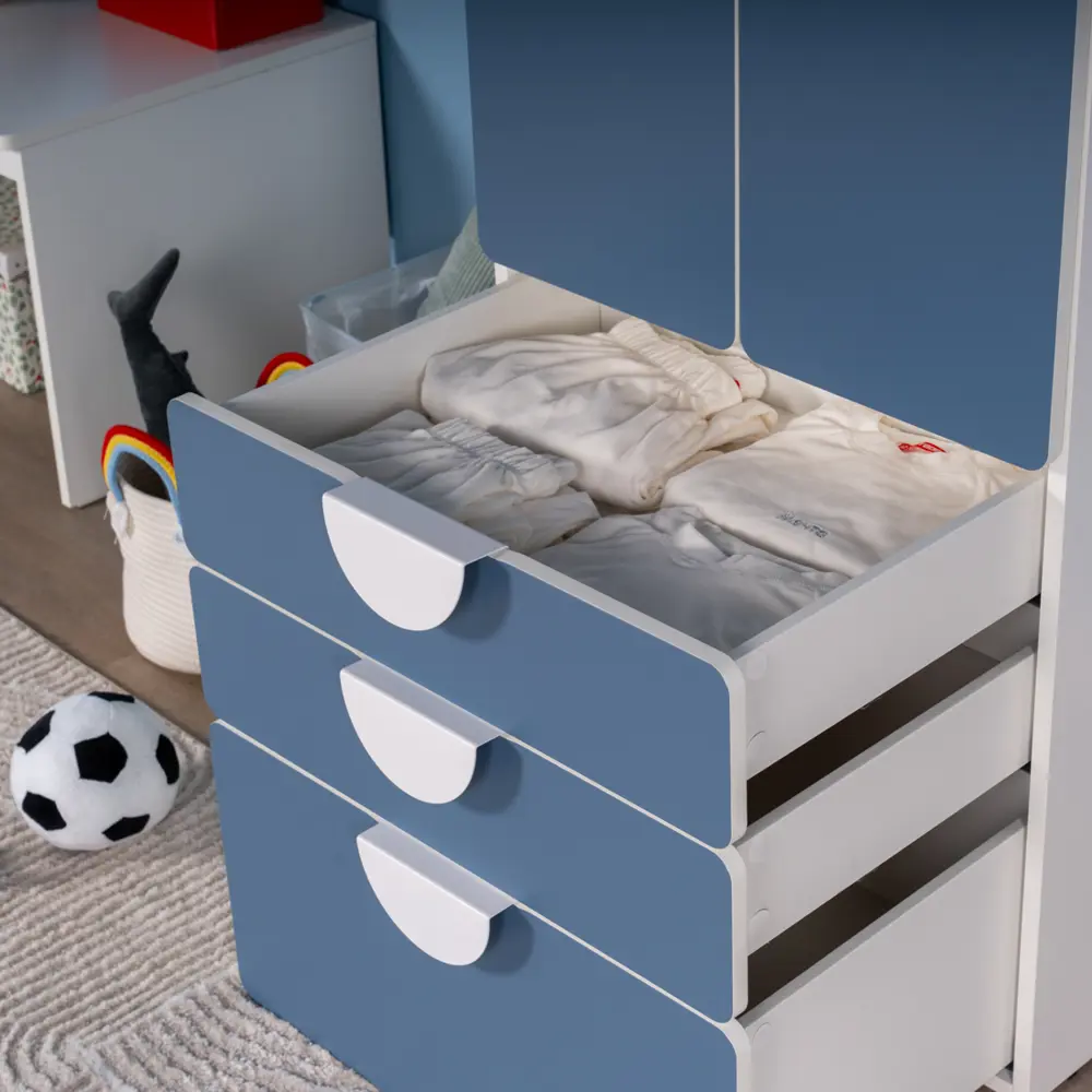 Фото 14 Шкаф распашной Гуд лакк Пикси с 2 дверями 3 ящиками и полкой 61x183x57 см ДСП цвет озорной василек Фото 14 Шкаф распашной Гуд лакк Пикси с 2 дверями 3 ящиками и полкой 61x183x57 см ДСП цвет озорной василек