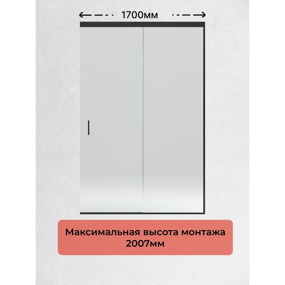 Фото 4 Душевая дверь H.a.g Berlin Door 1700 GREY CP 170см раздвижная эффект стекла тонированное