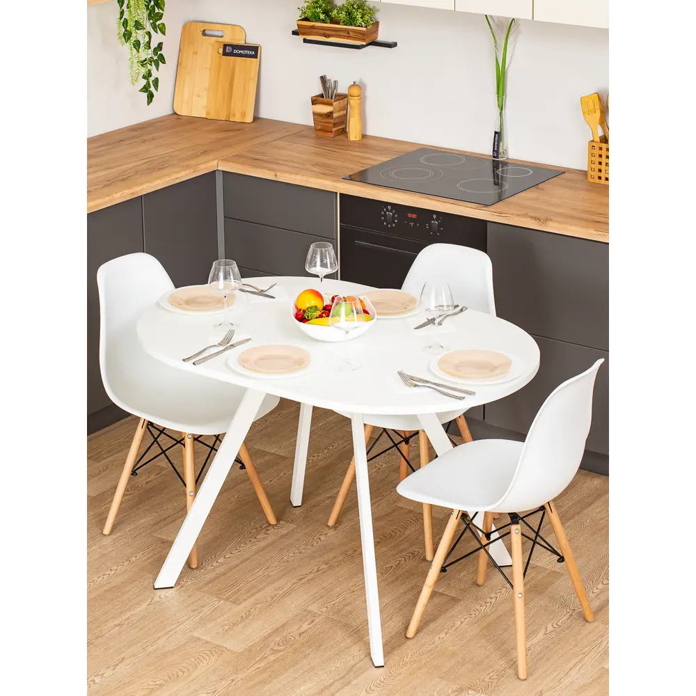 Фото 8 Кухонный стол овальный Домотека 9270 120x120 см лдсп цвет белый