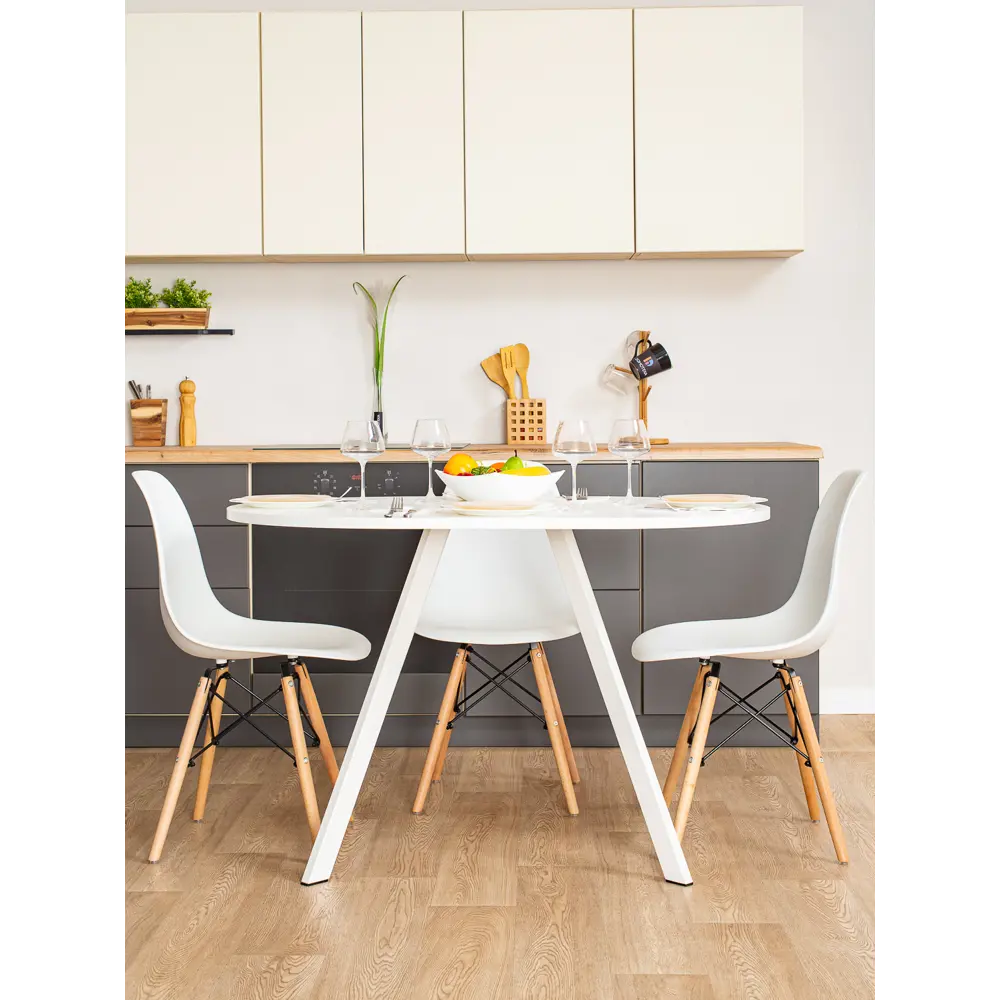 Фото 9 Кухонный стол овальный Домотека 9270 120x120 см лдсп цвет белый