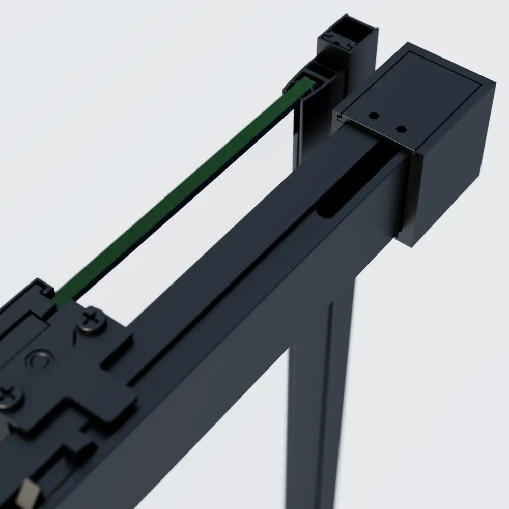 Фото 5 Душевой уголок Vincea Soft 2 VSR-3SO2 прямоугольный 130x80см черный профиль эффект стекла прозрачное закаленное стекло