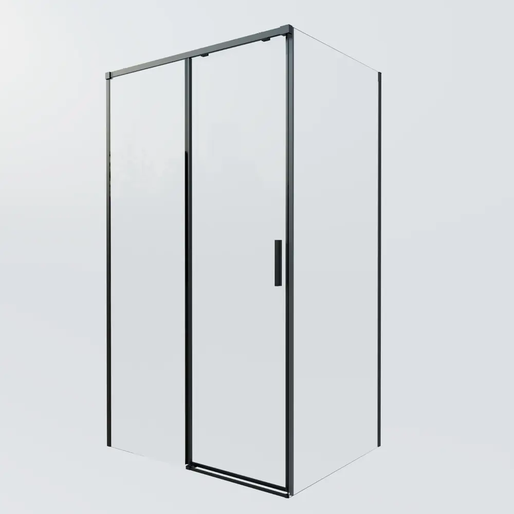 Фото 3 Душевой уголок Vincea Soft 2 VSR-3SO2 прямоугольный 110x90см черный профиль эффект стекла прозрачное закаленное стекло