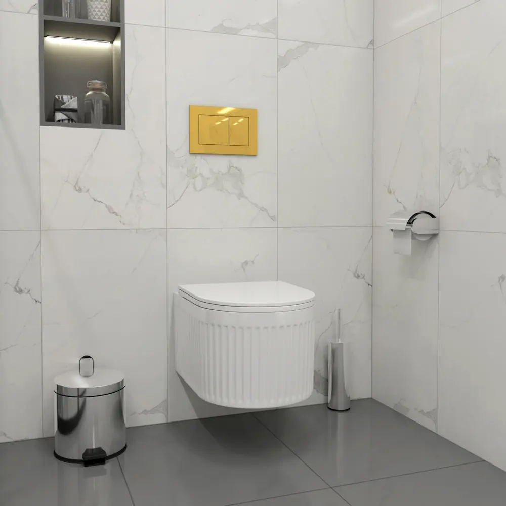 Фото 4 Инсталляция с унитазом комплект 5 в 1 Teymi F16093 унитаз подвесной безободковый торнадо Martta Vortex кнопка золото Фото 4 Инсталляция с унитазом комплект 5 в 1 Teymi F16093 унитаз подвесной безободковый торнадо Martta Vortex кнопка золото