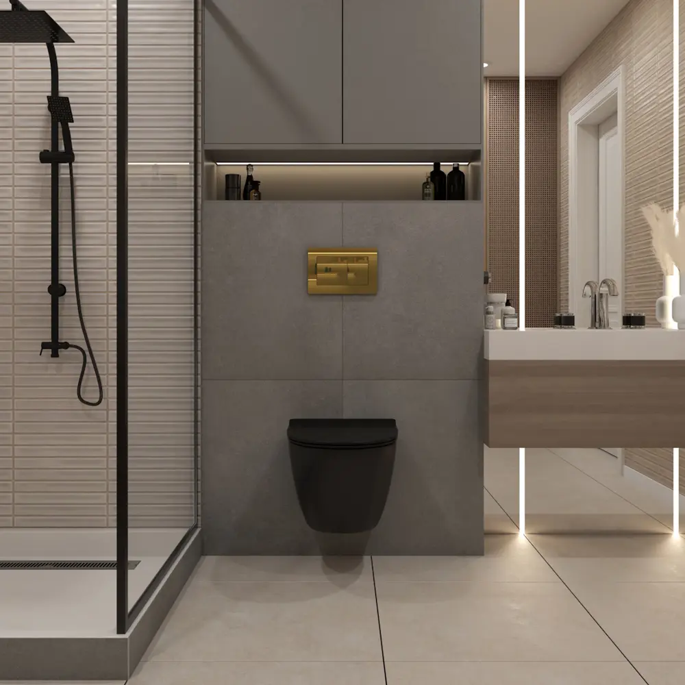 Фото 3 Инсталляция с унитазом комплект 5 в 1 Teymi F16098 унитаз подвесной безободковый торнадо черный Lina Pro Vortex Black кнопка золото Фото 3 Инсталляция с унитазом комплект 5 в 1 Teymi F16098 унитаз подвесной безободковый торнадо черный Lina Pro Vortex Black кнопка золото