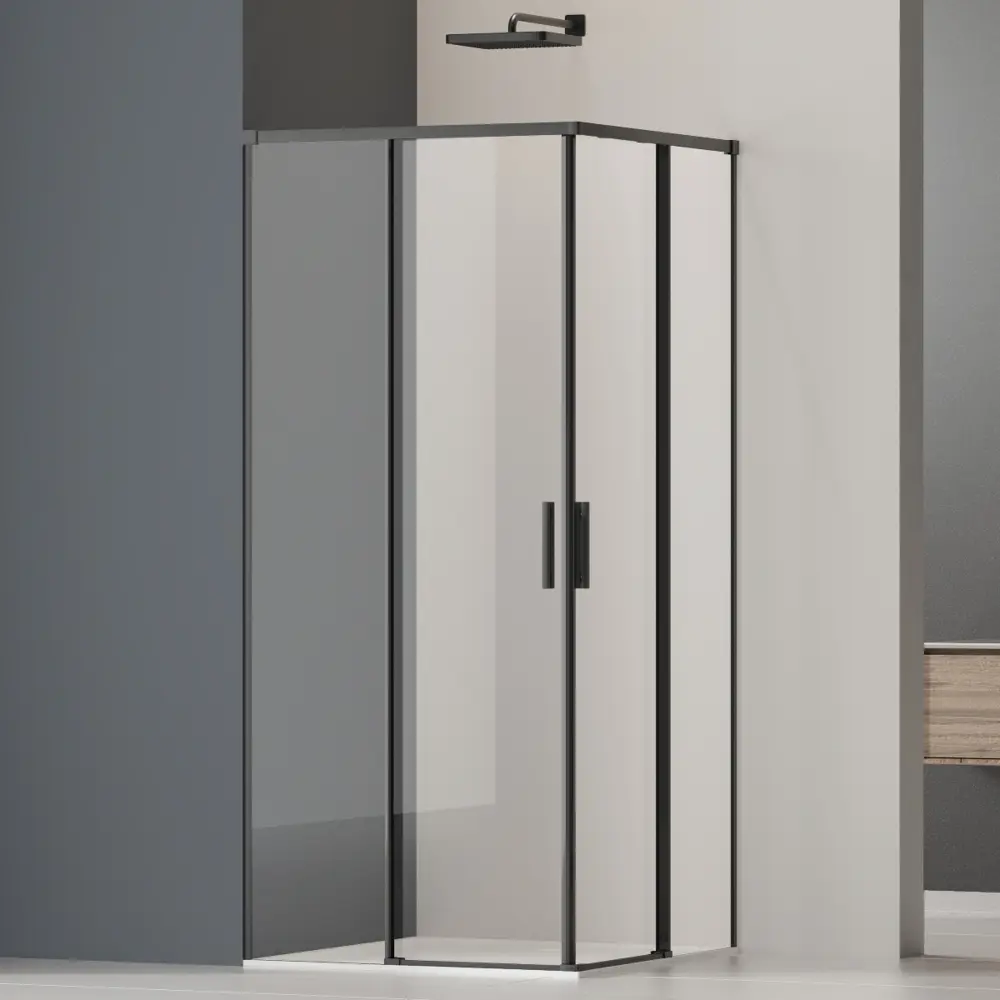 Фото Душевой уголок Vincea Rapid-N VSS-3RN квадратный 80x80см черный профиль эффект стекла прозрачное закаленное стекло Фото Душевой уголок Vincea Rapid-N VSS-3RN квадратный 80x80см черный профиль эффект стекла прозрачное закаленное стекло