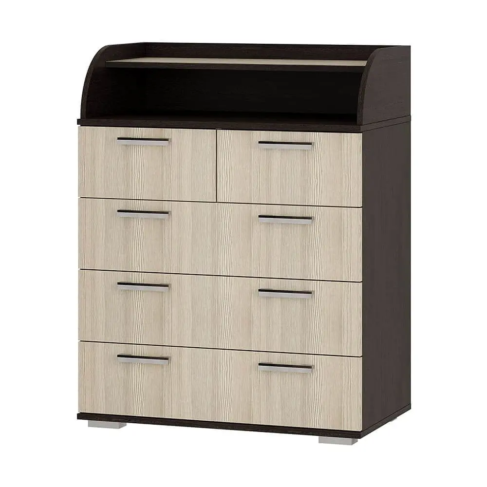 Фото 2 Комод Бтс 5 ящиков 80x46x102 см ЛДСП цвет венге