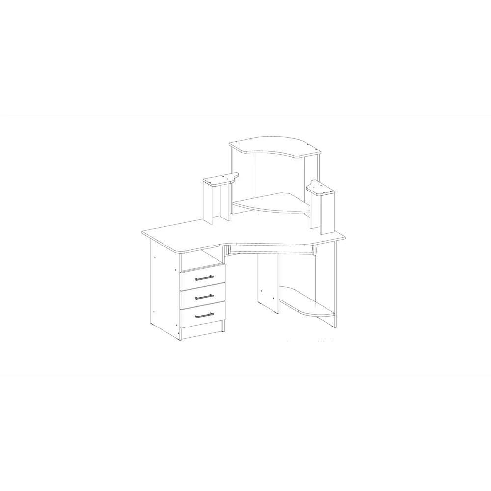 Фото 2 Стол компьютерный Тэкс Грета-7 130x134x90 см ДСП цвет ясень 00-00009145 Фото 2 Стол компьютерный Тэкс Грета-7 130x134x90 см ДСП цвет ясень 00-00009145