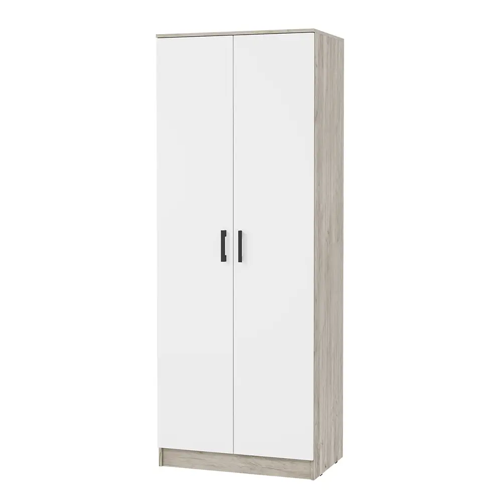 Фото Шкаф распашной Интерьер-центр Ронда с 2 дверями 80x212x52 см ЛДСП цвет дуб крафт серый/белый Фото Шкаф распашной Интерьер-центр Ронда с 2 дверями 80x212x52 см ЛДСП цвет дуб крафт серый/белый