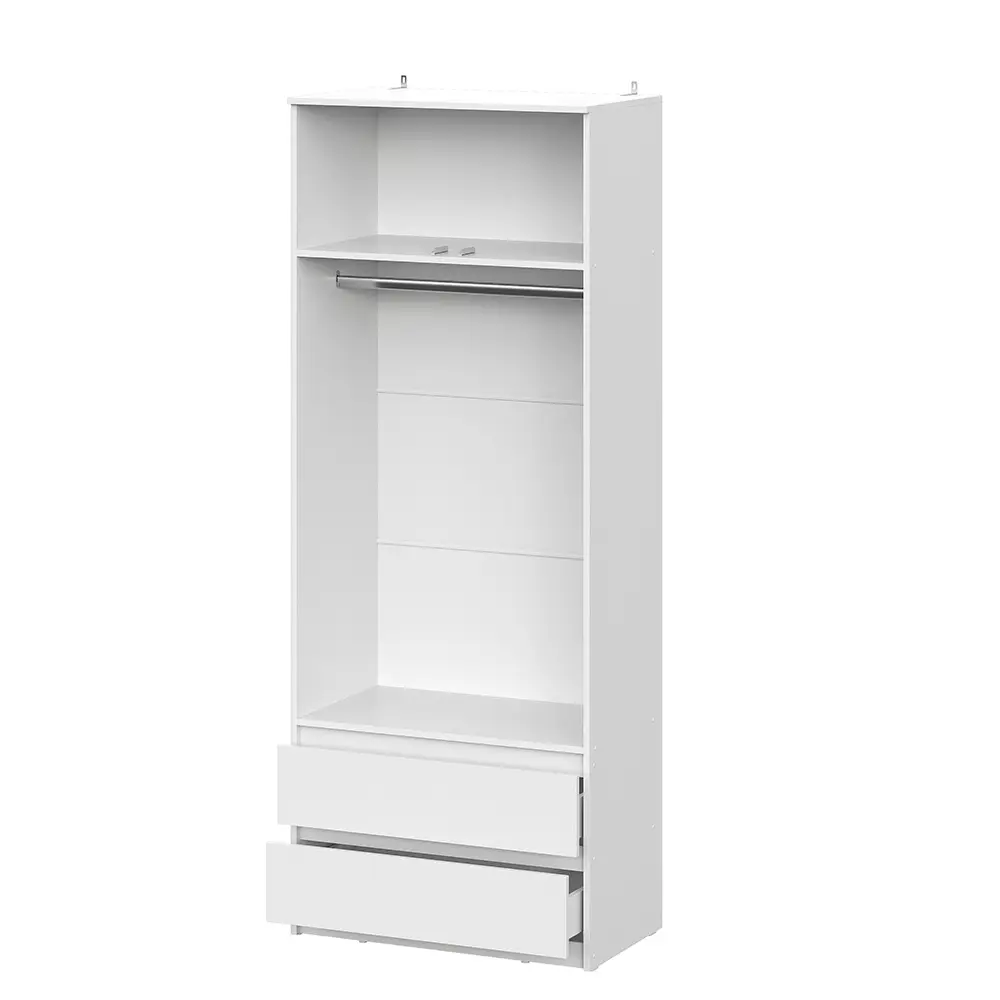 Фото 3 Шкаф распашной Арника Денвер с 2 дверями 80.1x205.2x46.2 см ЛДСП цвет белый Фото 3 Шкаф распашной Арника Денвер с 2 дверями 80.1x205.2x46.2 см ЛДСП цвет белый