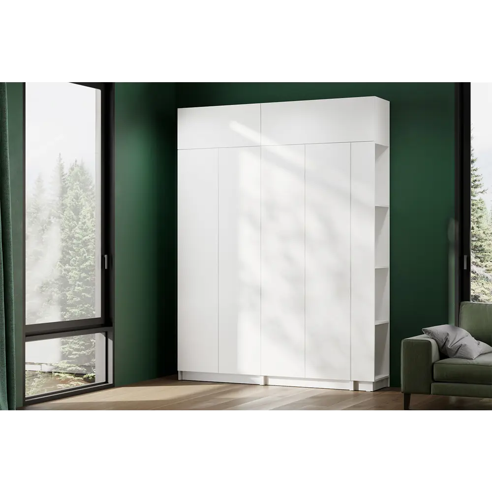 Фото 3 Шкаф распашной Арника Бали с 1 дверью 100.1x36x38 см ЛДСП цвет белый шангрень