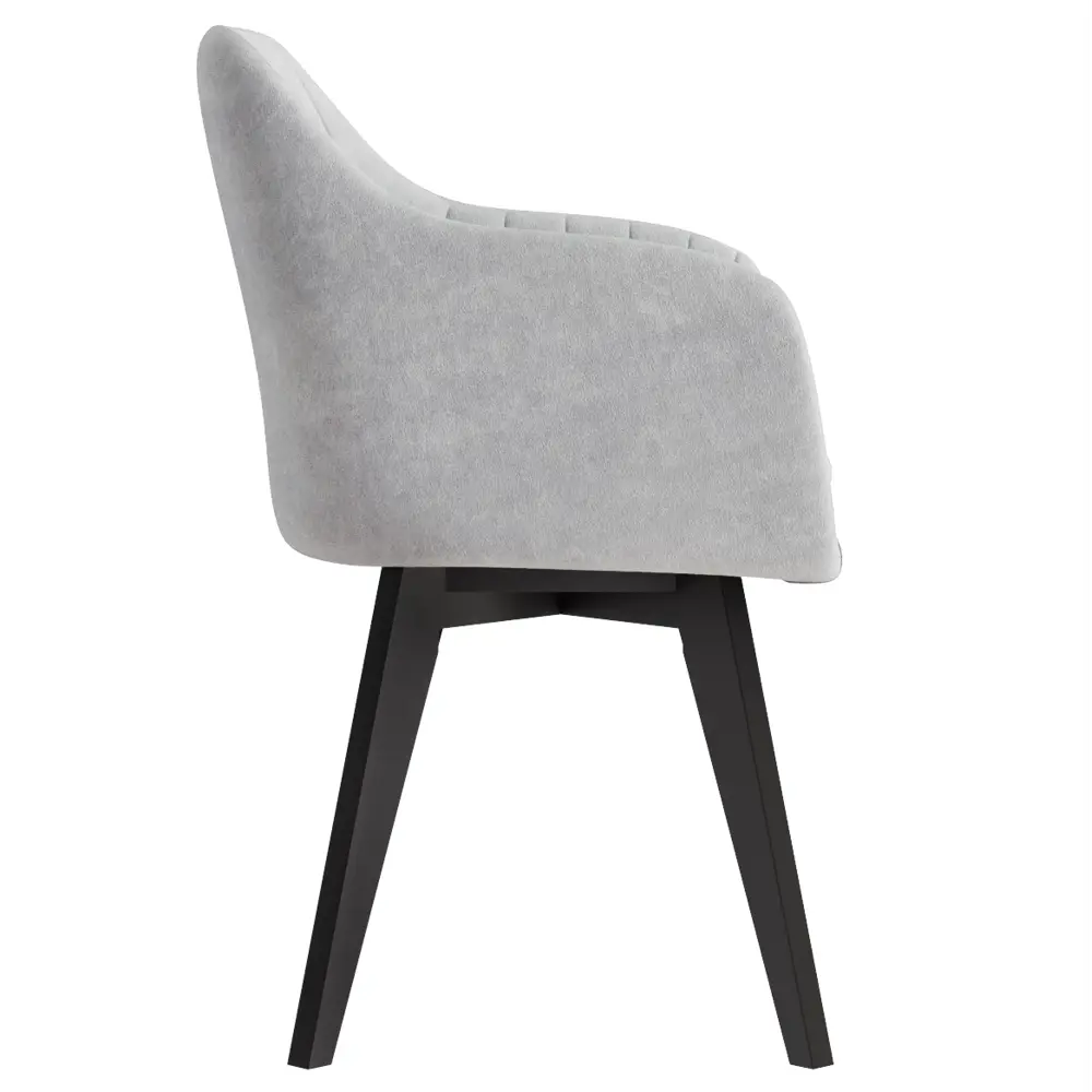 Фото 10 Стул ТРЕВИС XL Столбург ткань ПАРМА 1013 Серый / каркас массив компакт черный