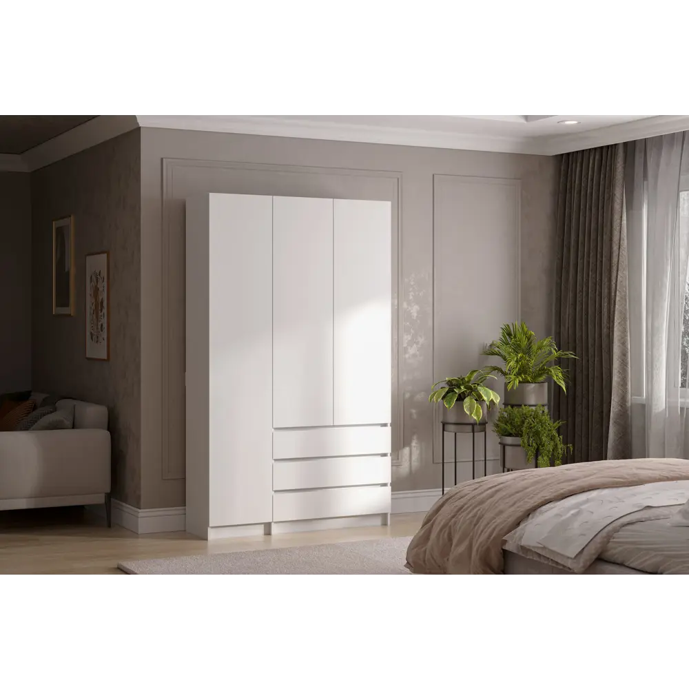 Фото 3 Шкаф распашной Арника Бали с 3 дверями 120.1x200x38 см ЛДСП цвет белый Фото 3 Шкаф распашной Арника Бали с 3 дверями 120.1x200x38 см ЛДСП цвет белый