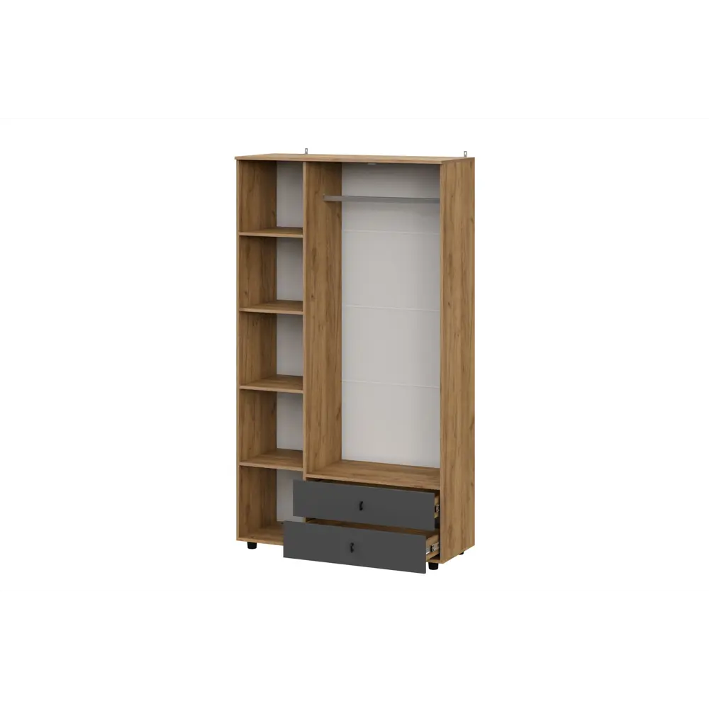 Фото 2 Шкаф распашной Арника Байкал с 3 дверями и ящиками 120x210.6x46.4 см ЛДСП цвет дуб золотой/графит Фото 2 Шкаф распашной Арника Байкал с 3 дверями и ящиками 120x210.6x46.4 см ЛДСП цвет дуб золотой/графит