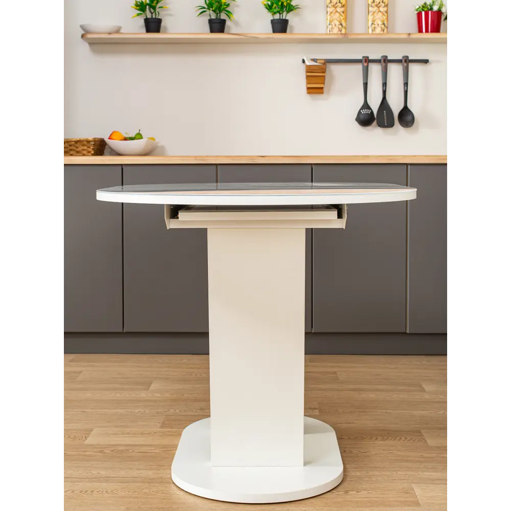 Фото 10 Кухонный стол овальный Домотека 9273 120x80 см лдсп цвет белый Фото 10 Кухонный стол овальный Домотека 9273 120x80 см лдсп цвет белый