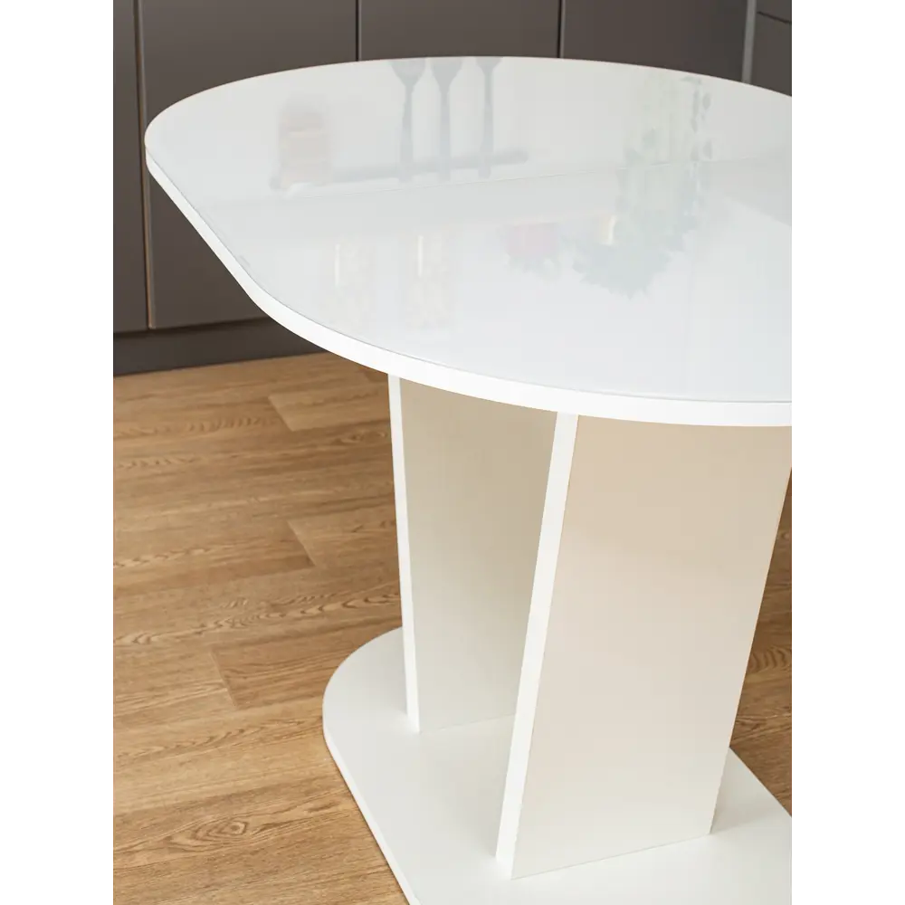 Фото 11 Кухонный стол овальный Домотека 9273 120x80 см лдсп цвет белый Фото 11 Кухонный стол овальный Домотека 9273 120x80 см лдсп цвет белый