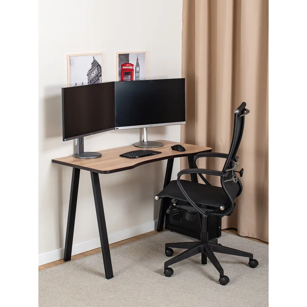 Фото 7 Стол письменный Домотека Оскар 118x75x62 см ЛДСП цвет светлый орех