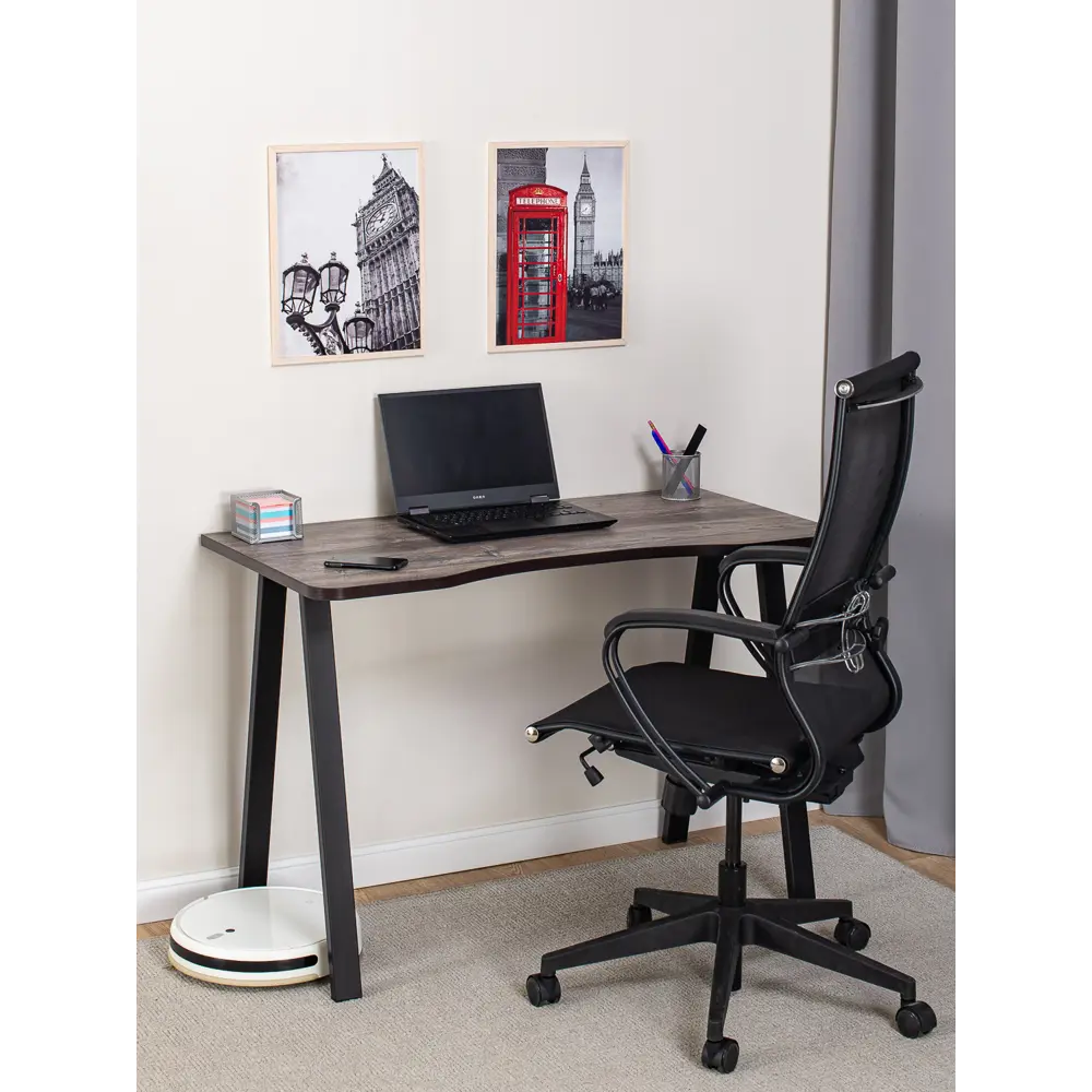 Фото 10 Стол письменный Домотека Оскар 118x75x62 см ЛДСП цвет темный орех