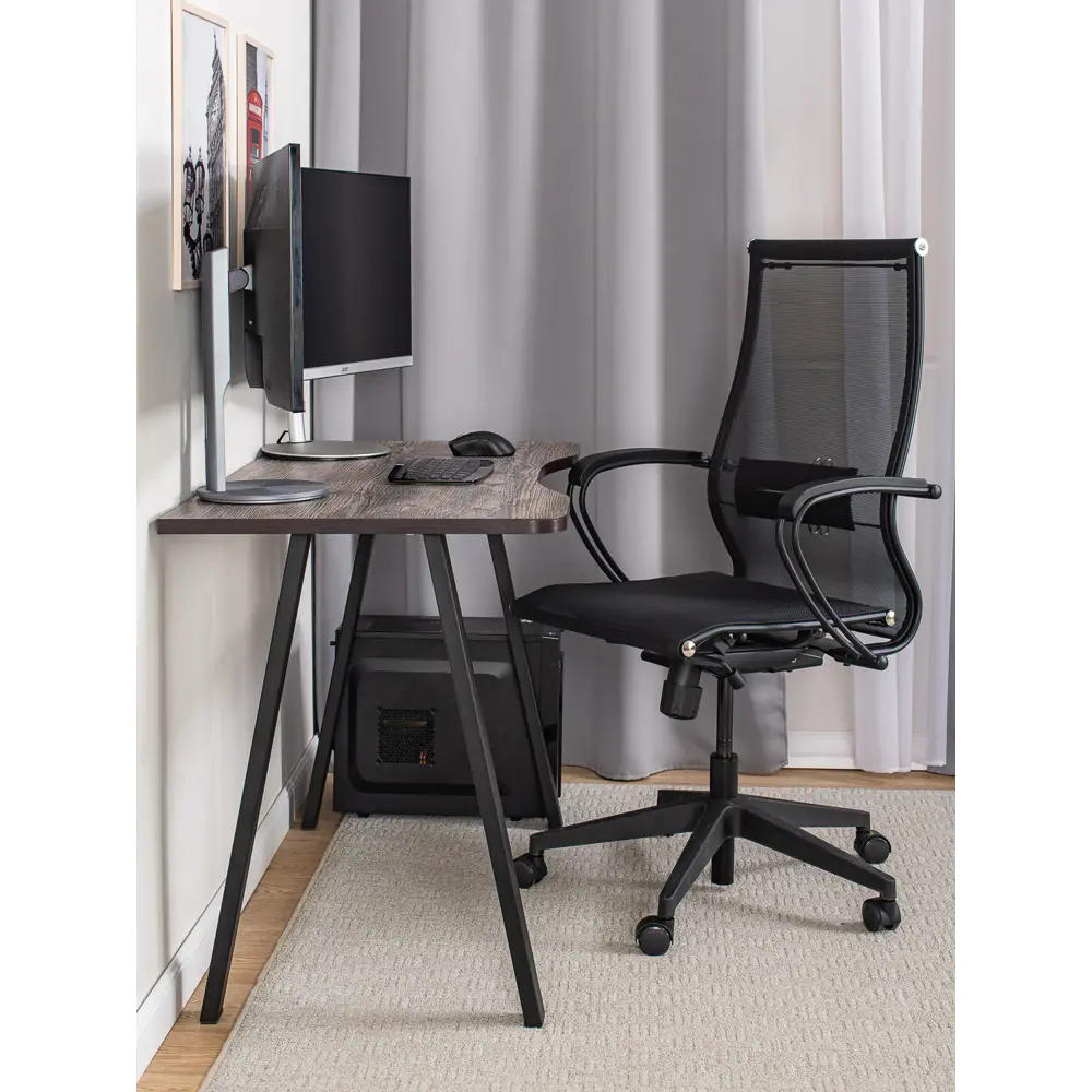 Фото 5 Стол письменный Домотека Оскар 118x75x62 см ЛДСП цвет темный орех