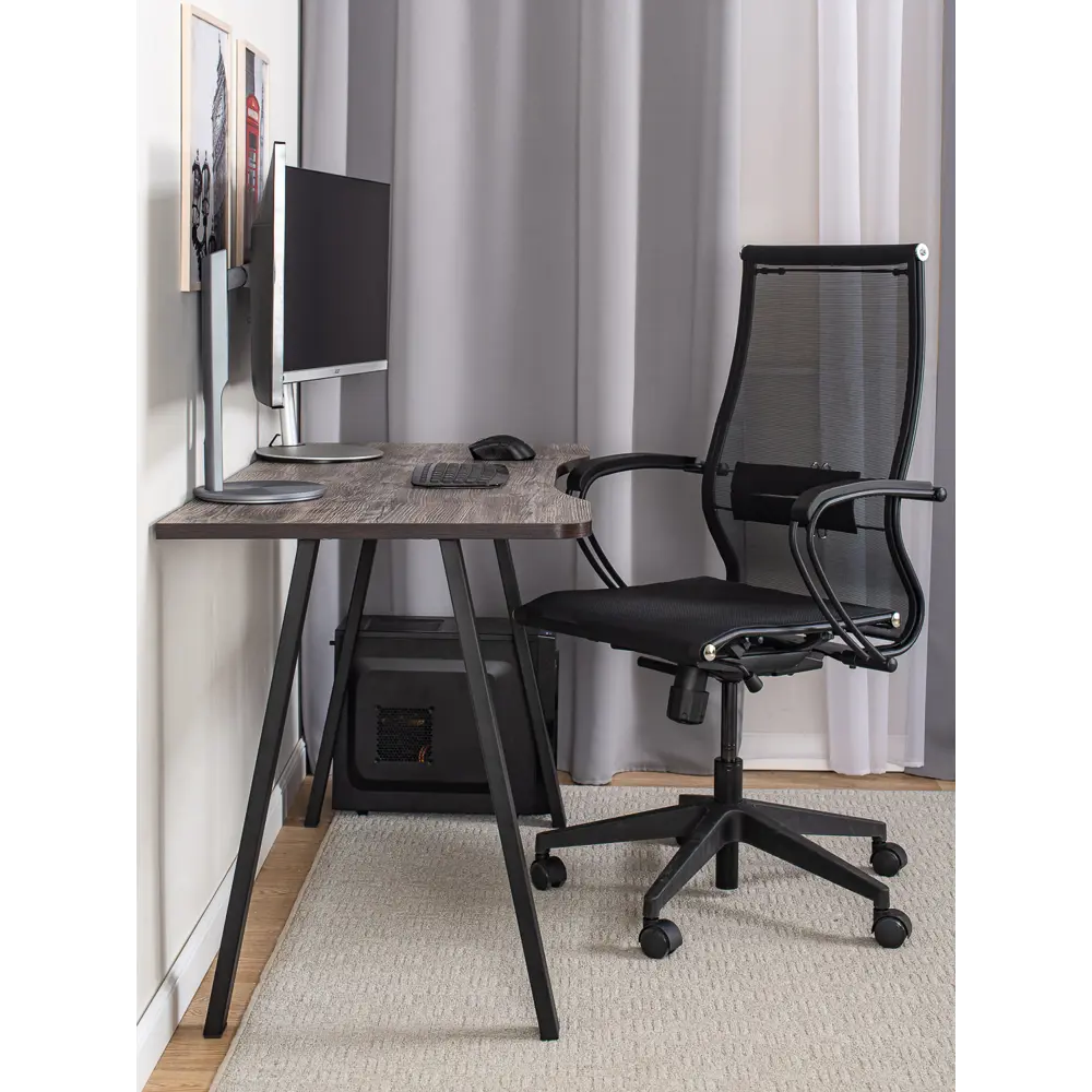 Фото 5 Стол письменный Домотека Оскар 1 122x75x64 см ЛДСП цвет темный орех